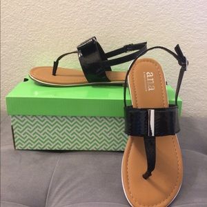 Sandals-ANA black patent flats. NWT